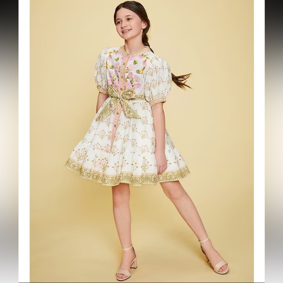 Blue and White Floral Kids Dress - Picture 8 of 8